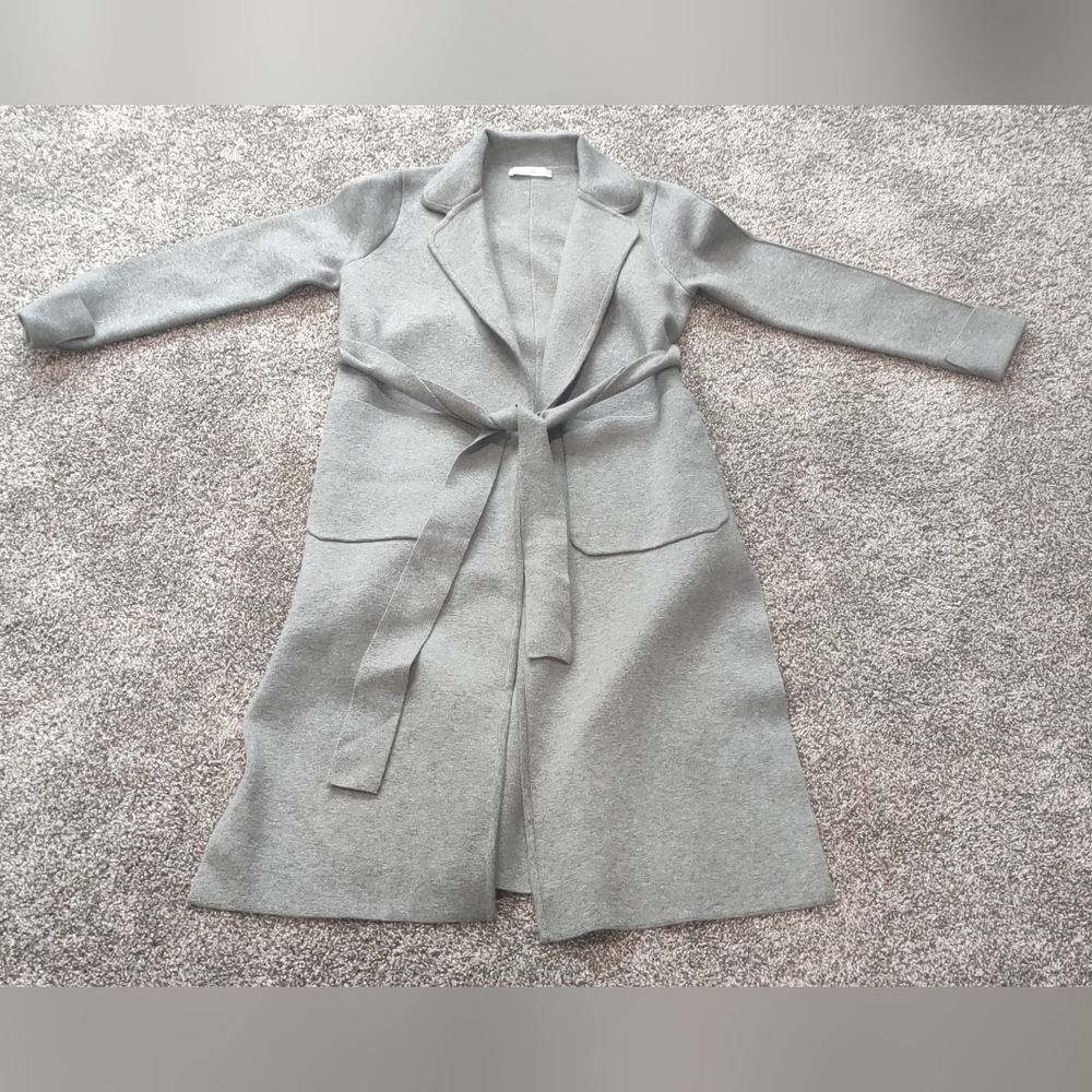 MaxMara Gray Belted Coat